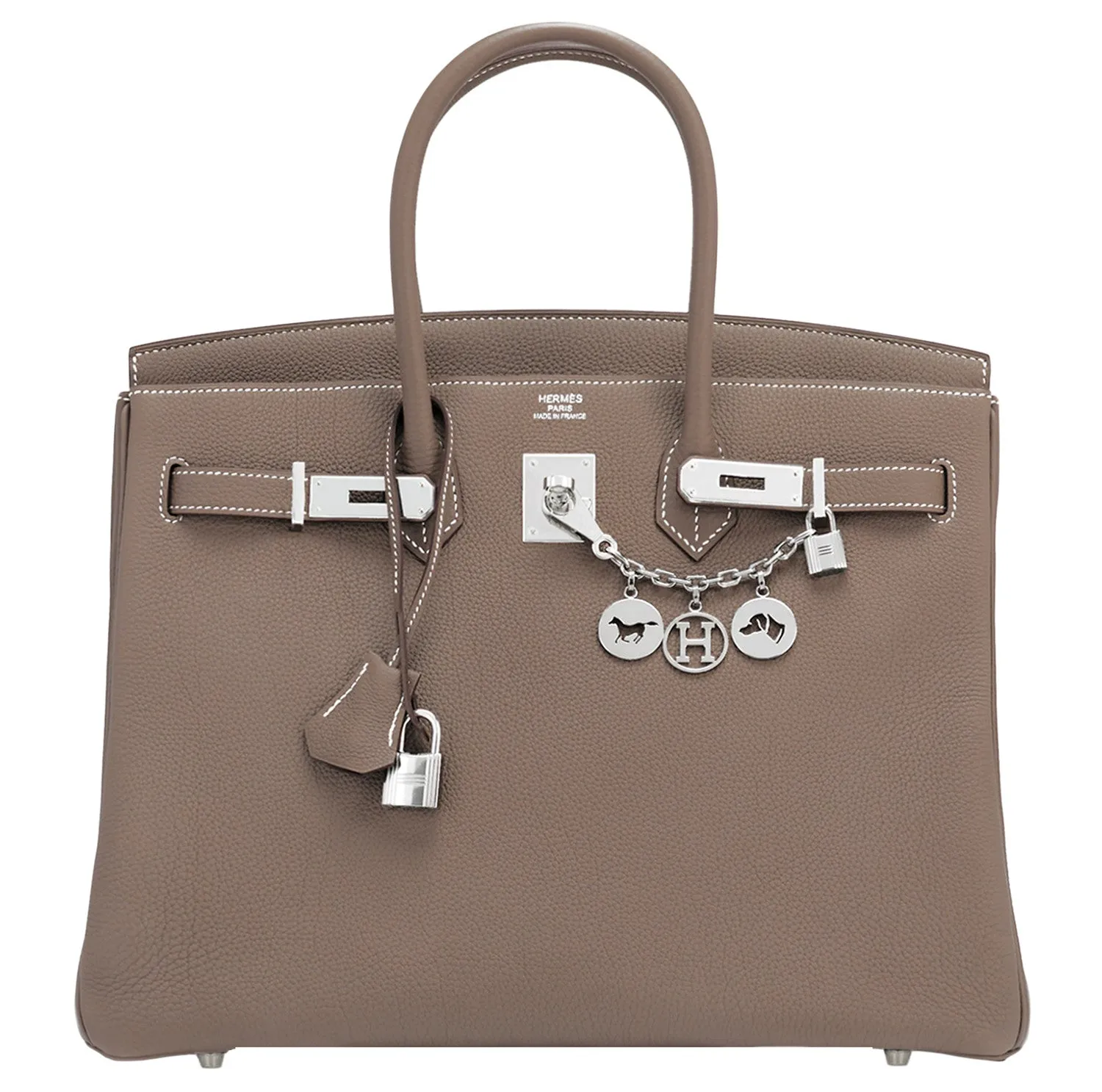 Hermes Etoupe Togo 35cm Birkin Palladium Hardware