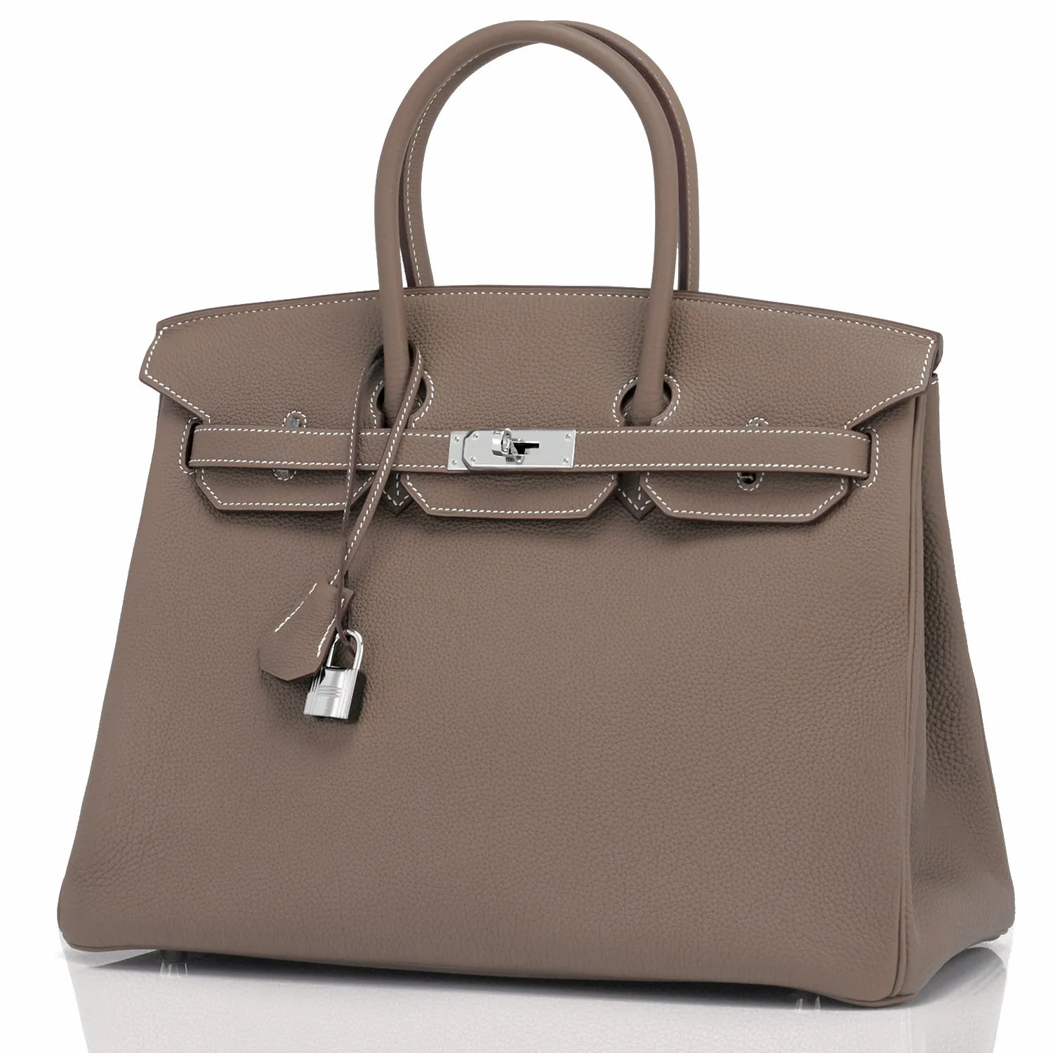 Hermes Etoupe Togo 35cm Birkin Palladium Hardware