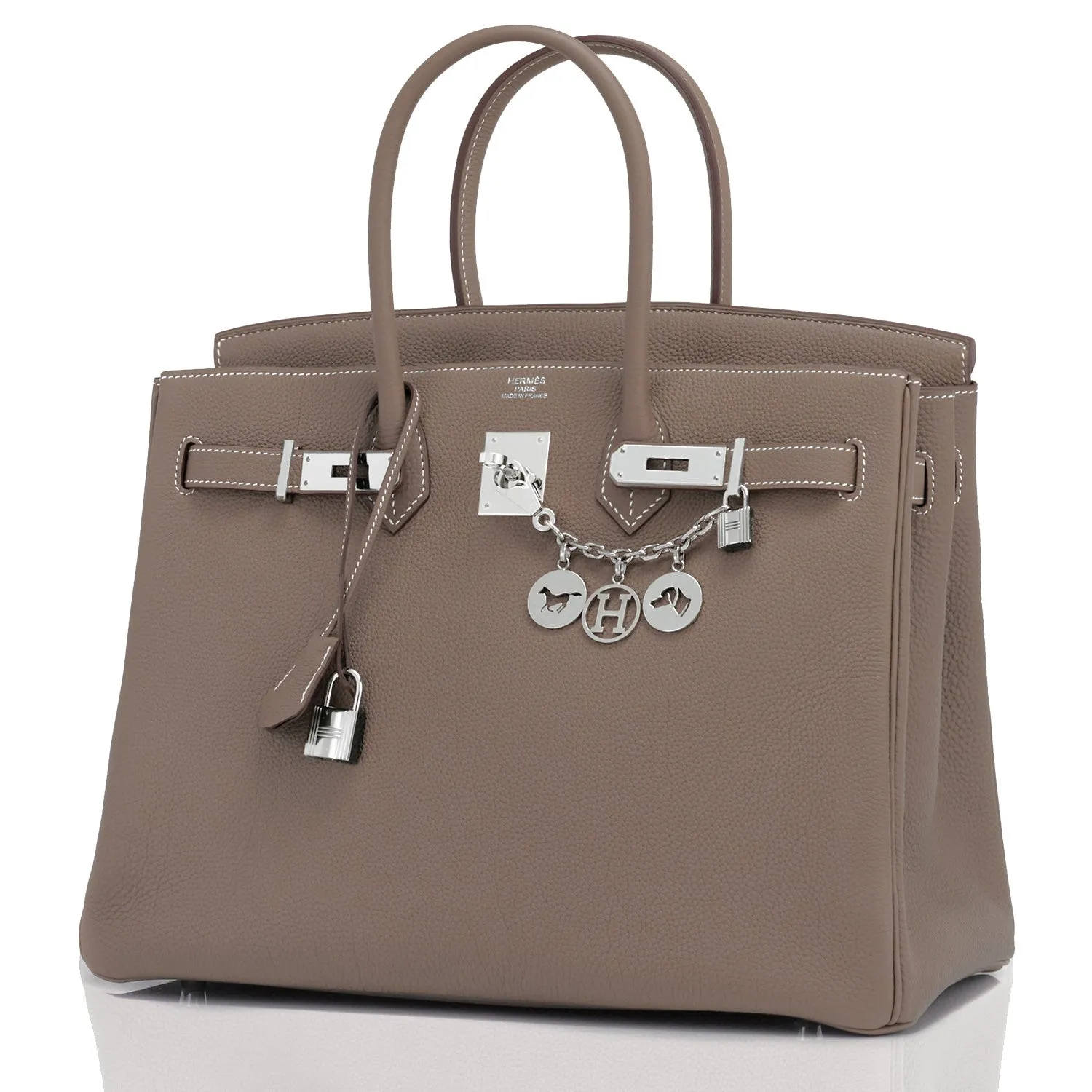 Hermes Etoupe Togo 35cm Birkin Palladium Hardware