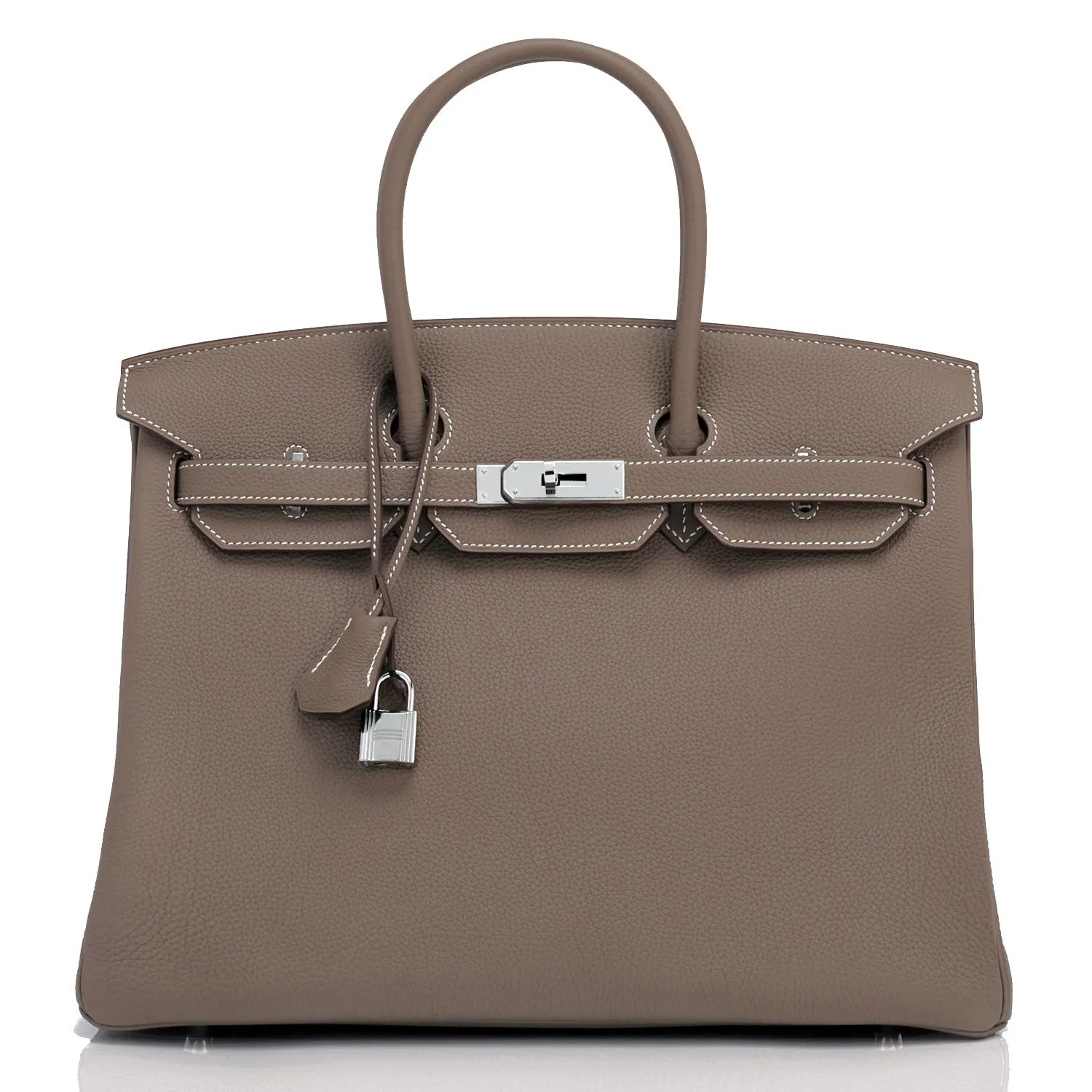 Hermes Etoupe Togo 35cm Birkin Palladium Hardware
