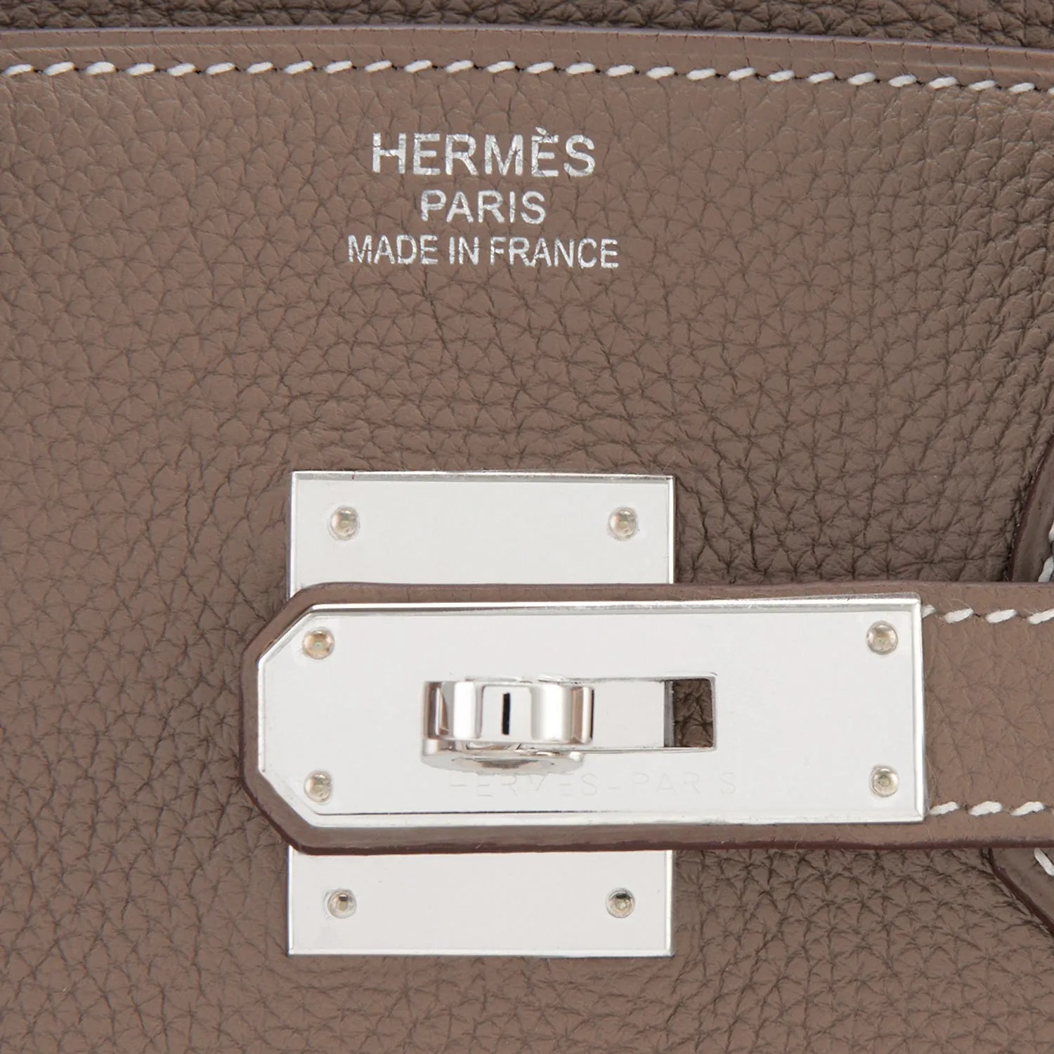 Hermes Etoupe Togo 35cm Birkin Palladium Hardware