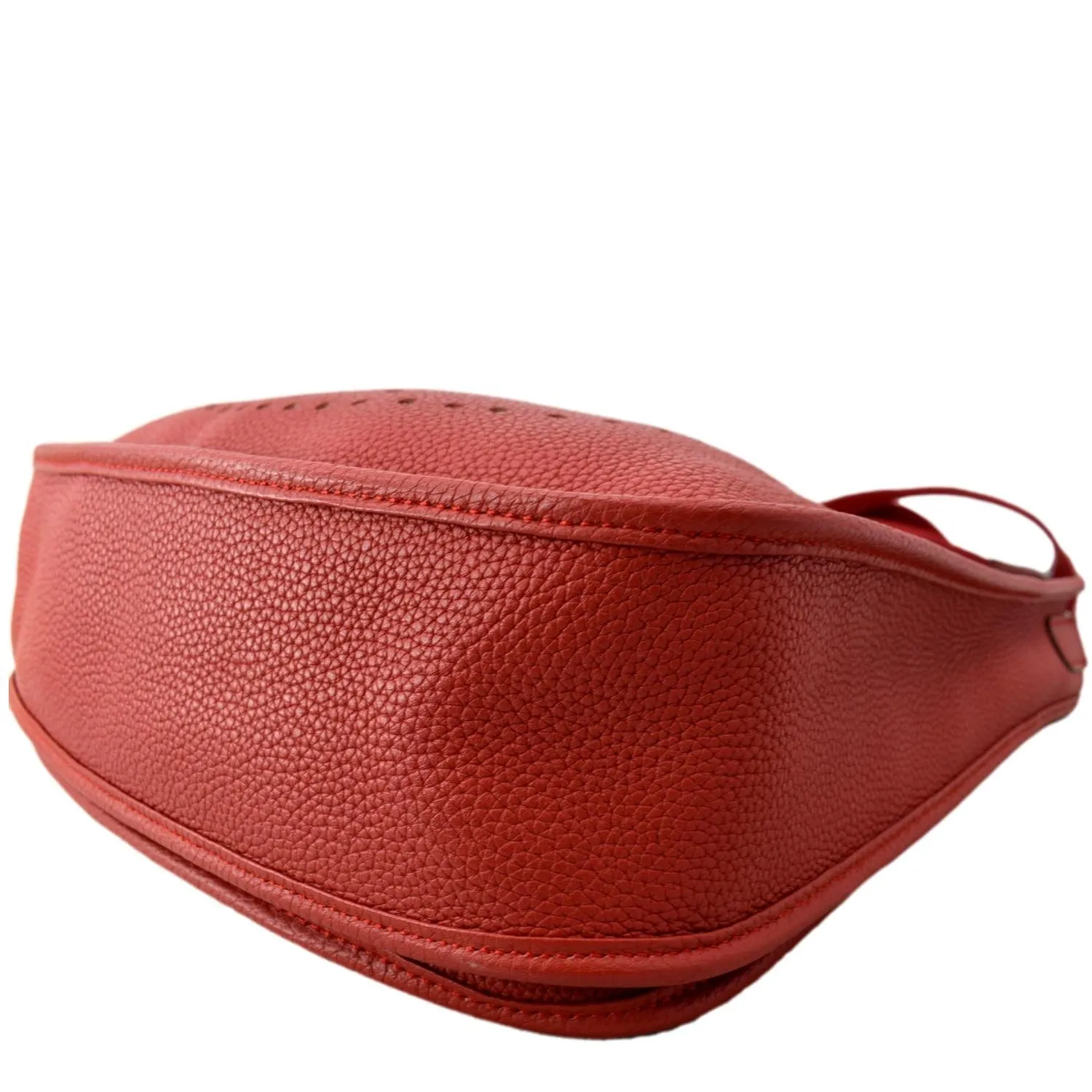 HERMES Evelyne III Clemence Leather Crossbody Bag Red