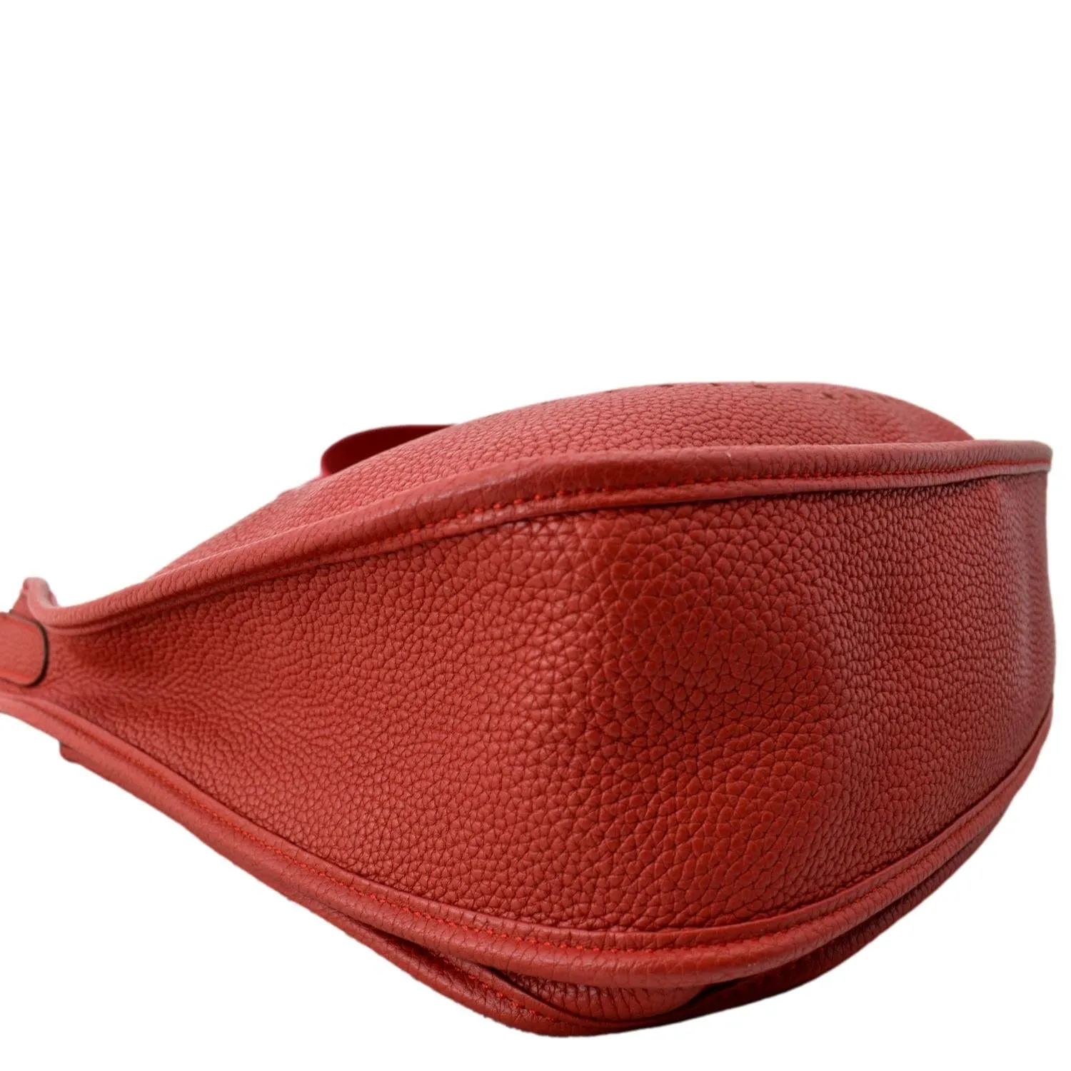 HERMES Evelyne III Clemence Leather Crossbody Bag Red