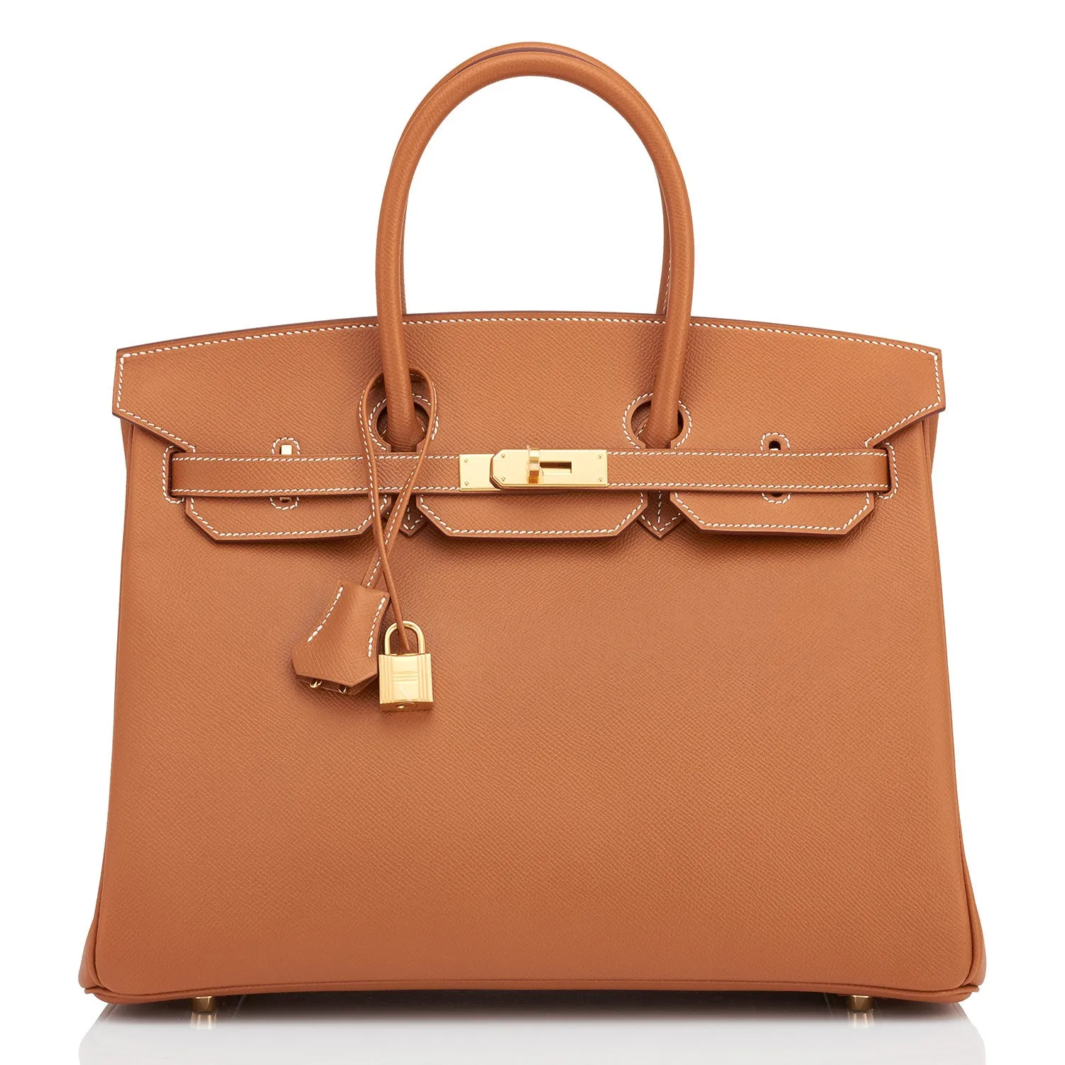 Hermes Gold Camel Tan 35cm Epsom Birkin Gold Hardware