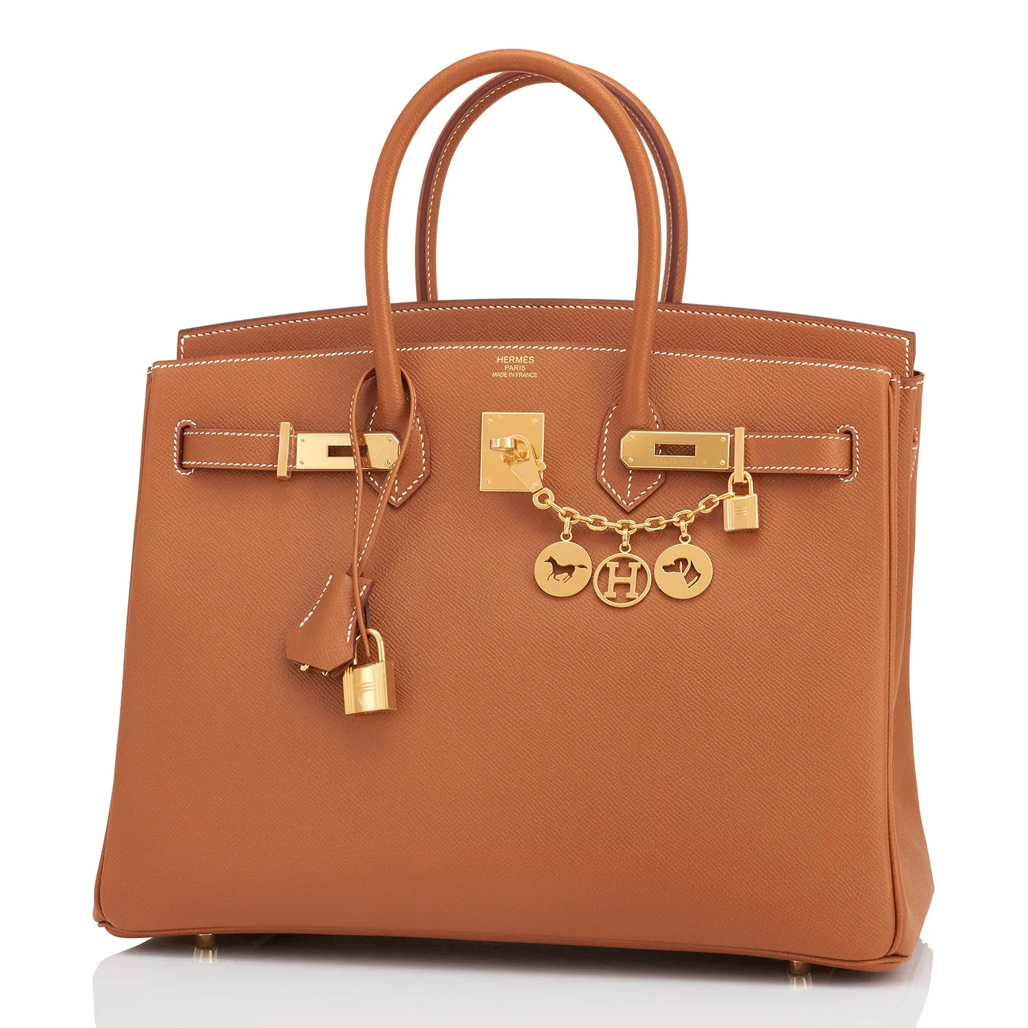 Hermes Gold Camel Tan 35cm Epsom Birkin Gold Hardware