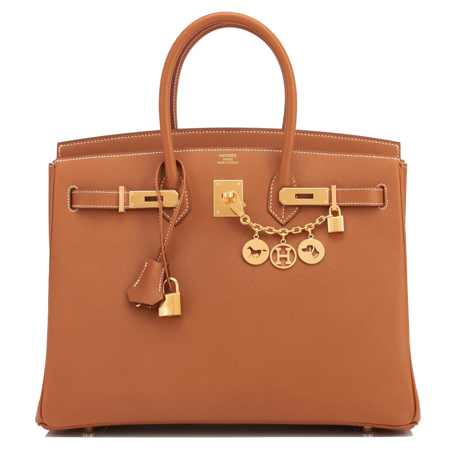 Hermes Gold Camel Tan 35cm Epsom Birkin Gold Hardware