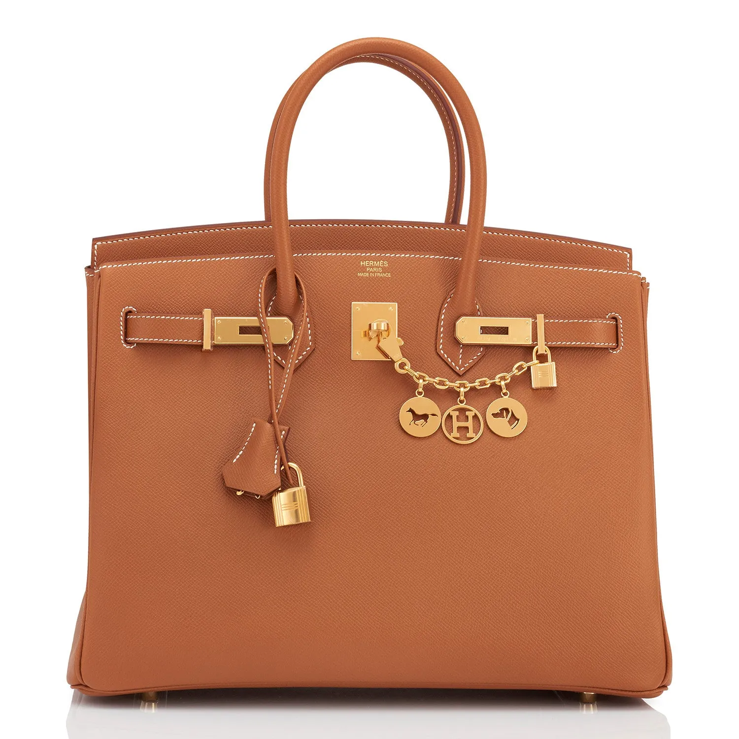 Hermes Gold Camel Tan 35cm Epsom Birkin Gold Hardware