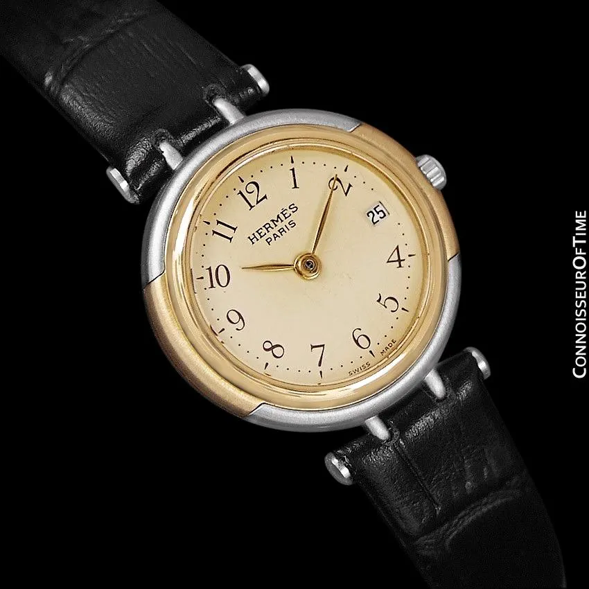 Hermes Winsdor Ladies Watch - Stainless Steel & 18K Gold Plated