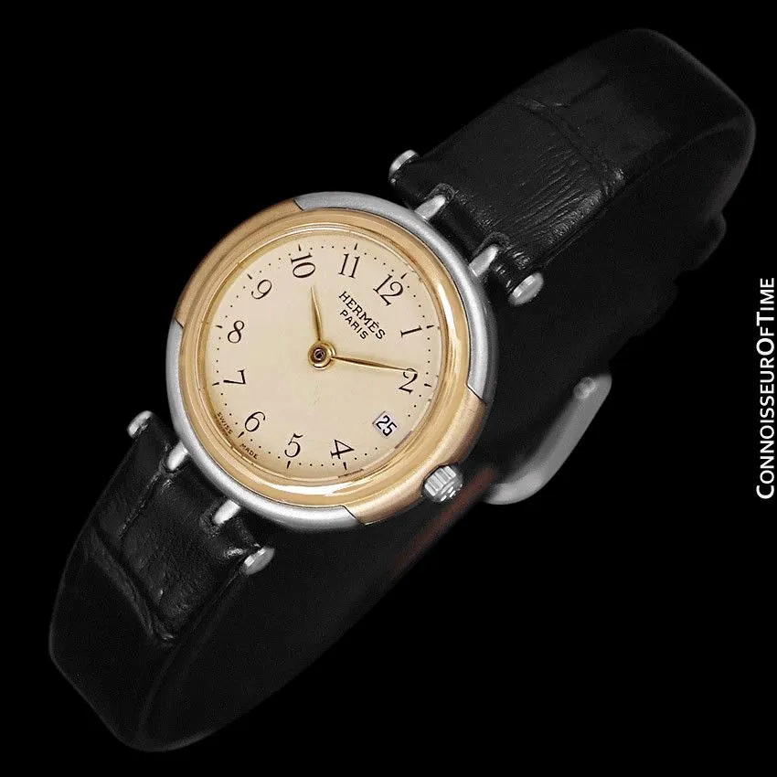 Hermes Winsdor Ladies Watch - Stainless Steel & 18K Gold Plated