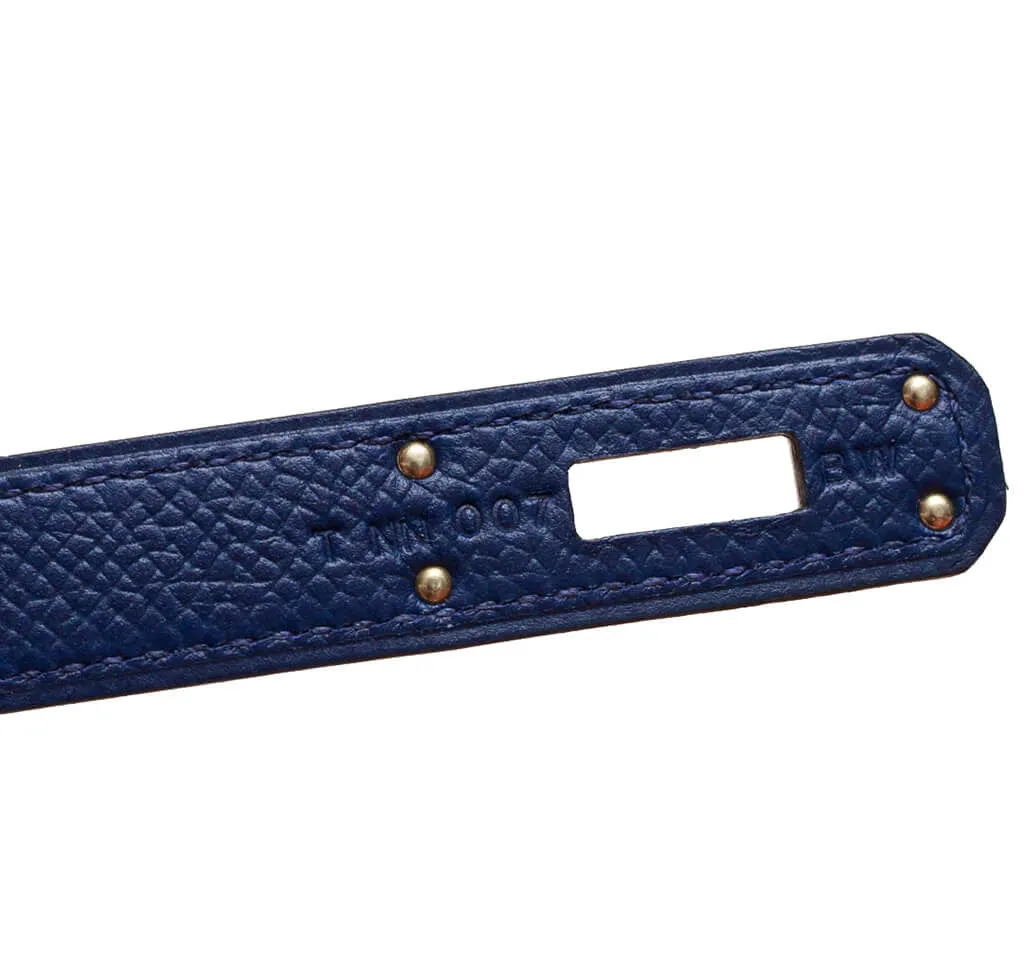Hermès Kelly Cut Clutch Bag Blue Epsom Leather