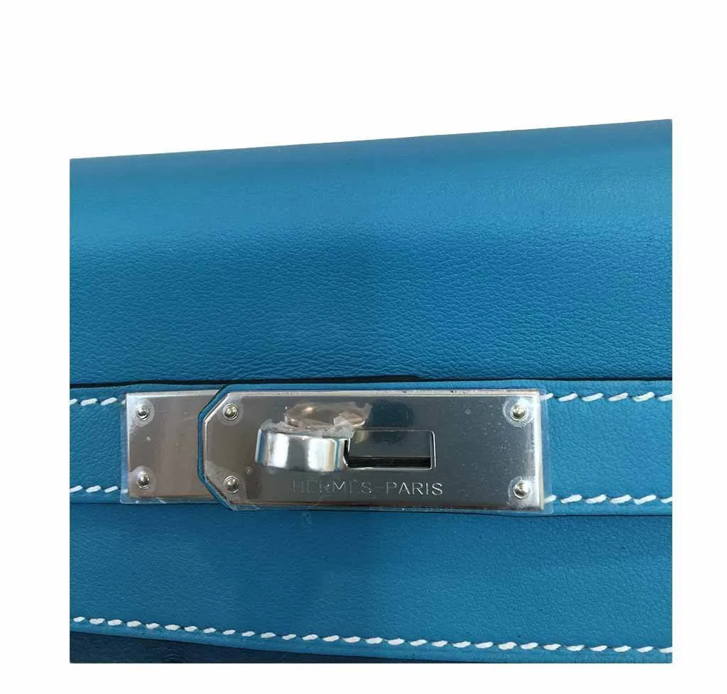 Hermès Limited Edition Kelly 32 Blue Green Bag