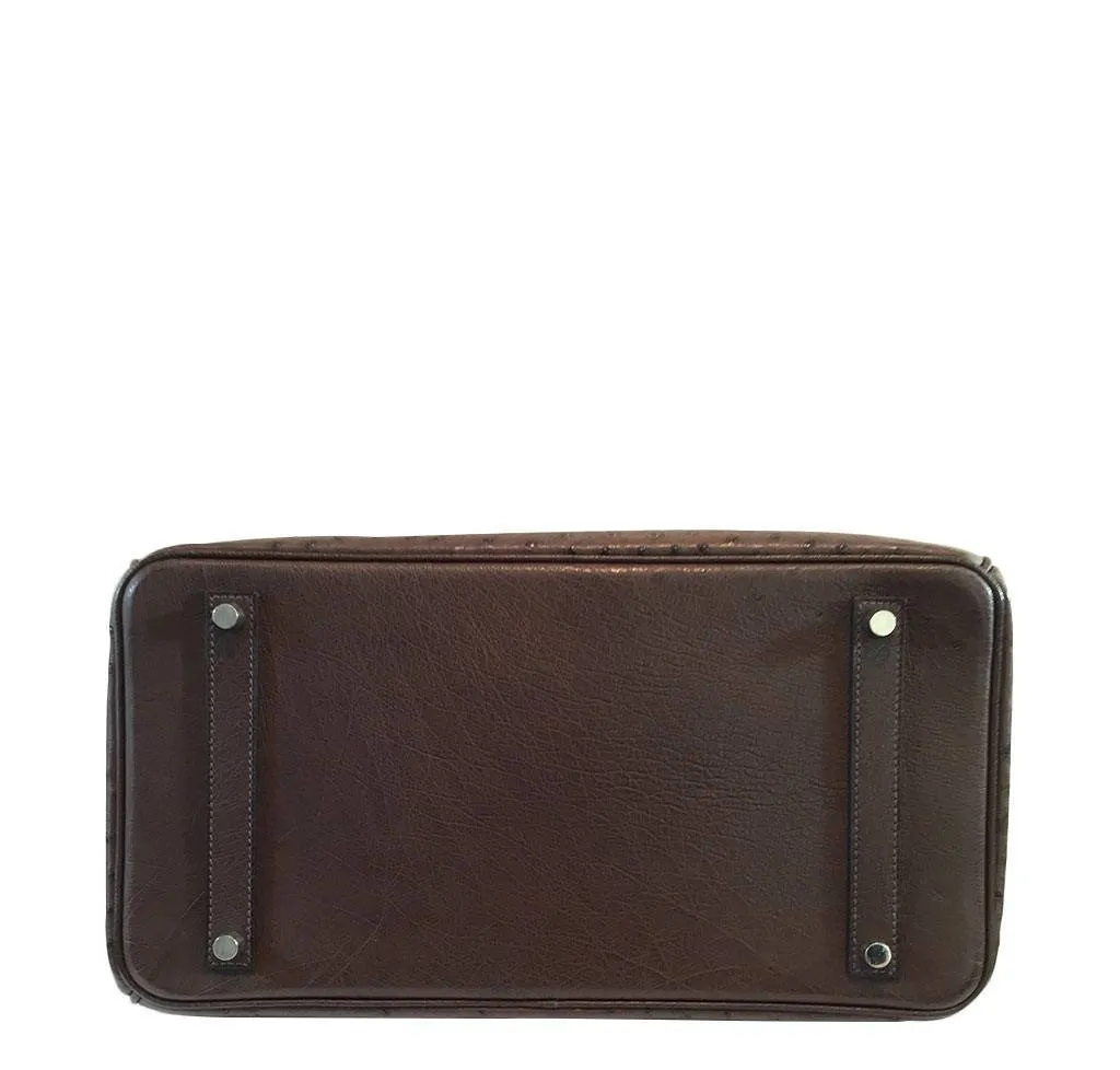 Hermès Marron Fonce Birkin Ostrich Bag