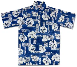 Hibiscus Pareo Pullover (Blue)