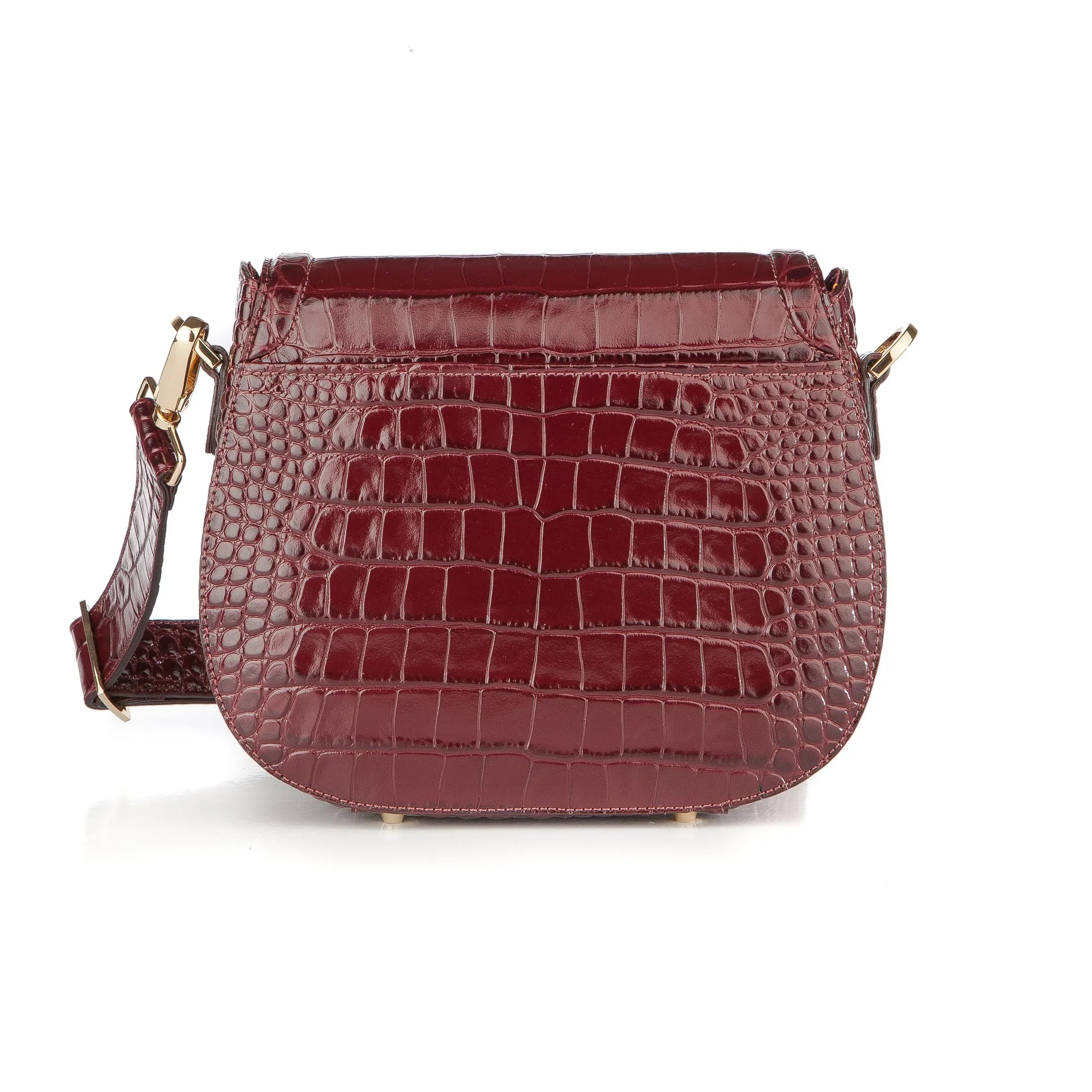 Holmes in Bordeaux Croc with Black Trim