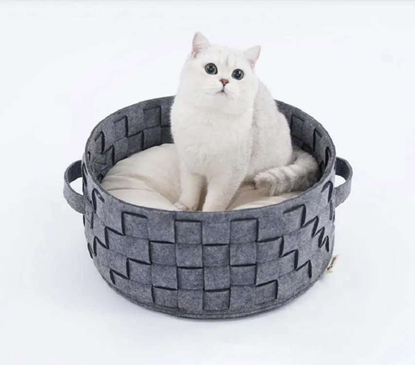 Home Cotton with velvet Cat Bed Basket Nest Cotton Rope Pet Sleeping Bed House Scratching Mat Pad