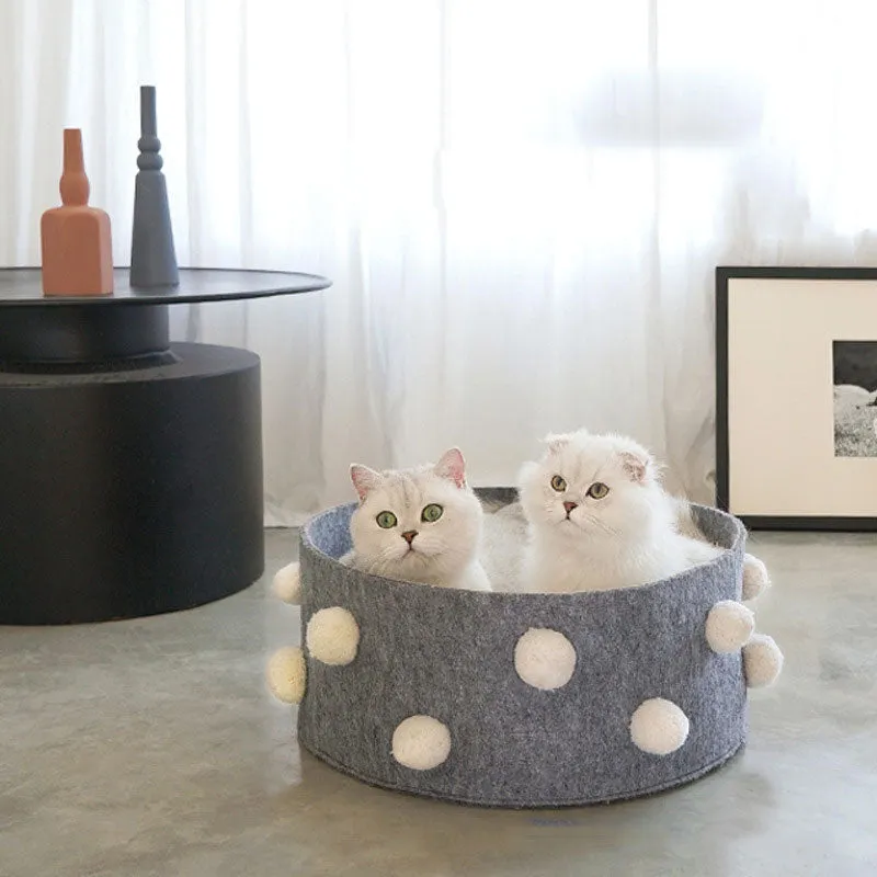 Home Cotton with velvet Cat Bed Basket Nest Cotton Rope Pet Sleeping Bed House Scratching Mat Pad