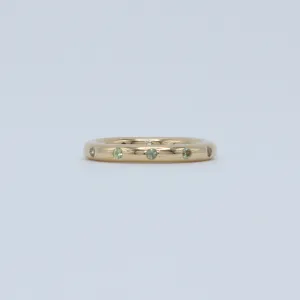 Hoopstock "Round" Evenly Spaced Green Sapphire Band in 20K Peach Gold- 3mm
