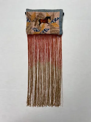 Horse Quilted Clutch Ombre Fringe
