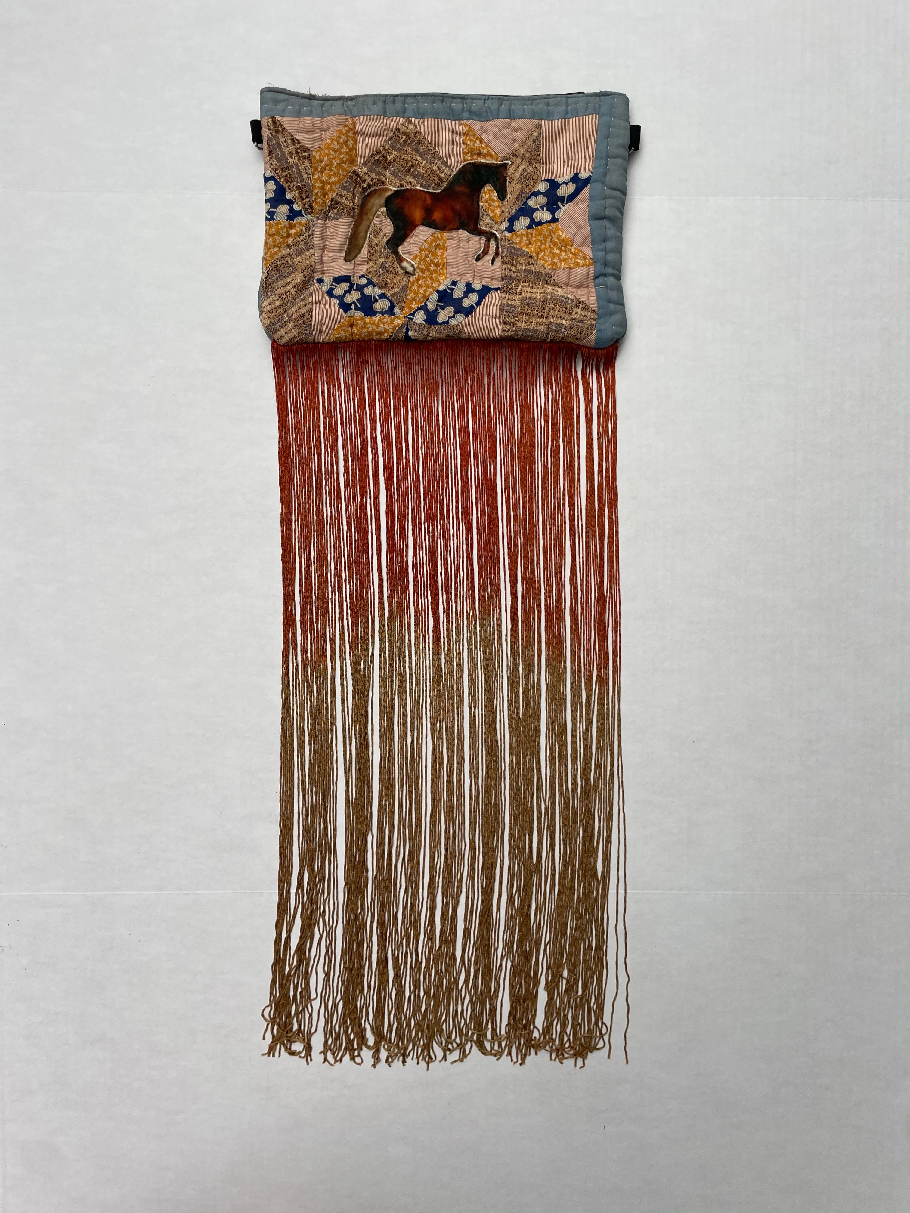 Horse Quilted Clutch Ombre Fringe