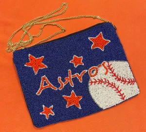 Houston Astros Beaded Crossbody Bag