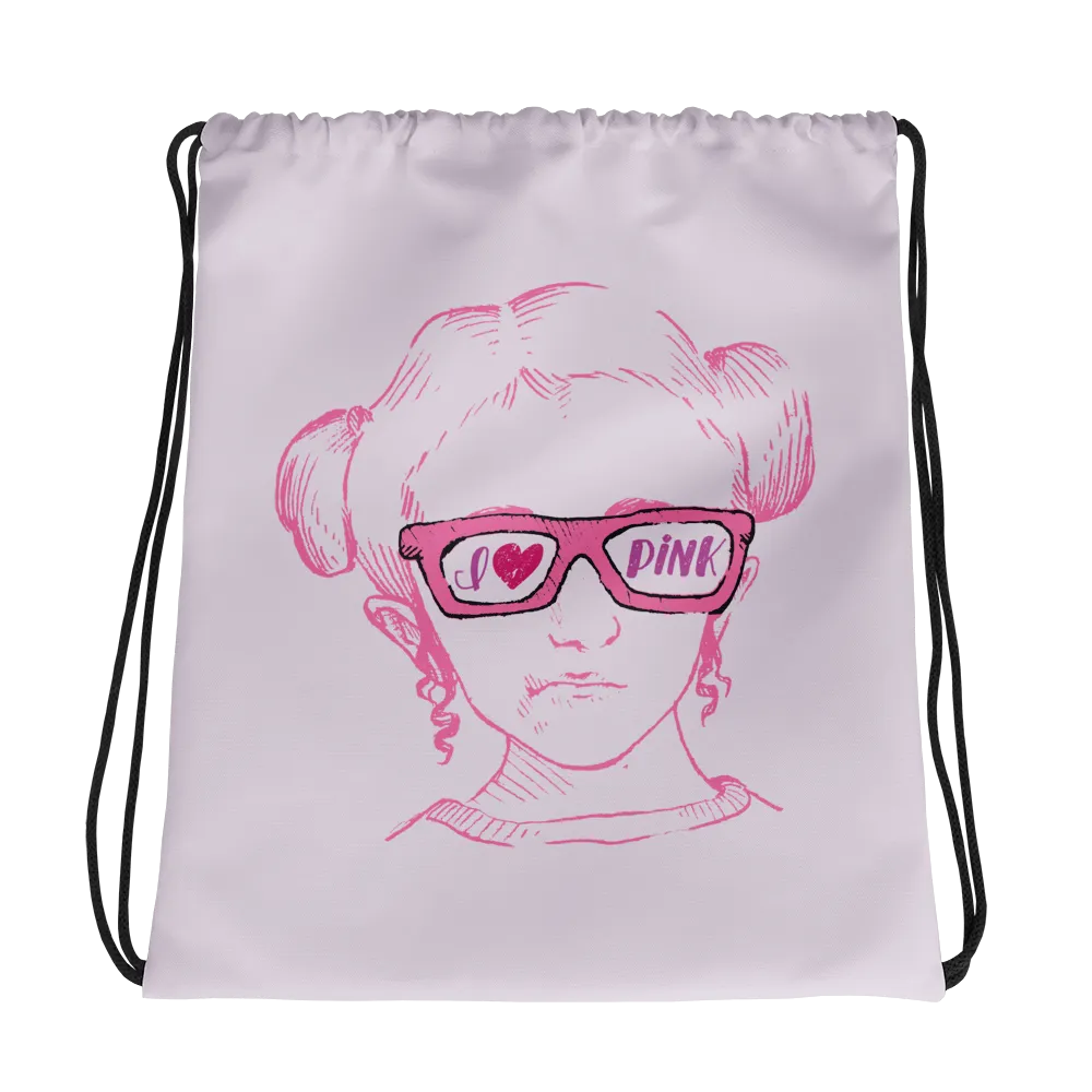 I Love Pink (Esperanza - Raising Dion) Drawstring Bag