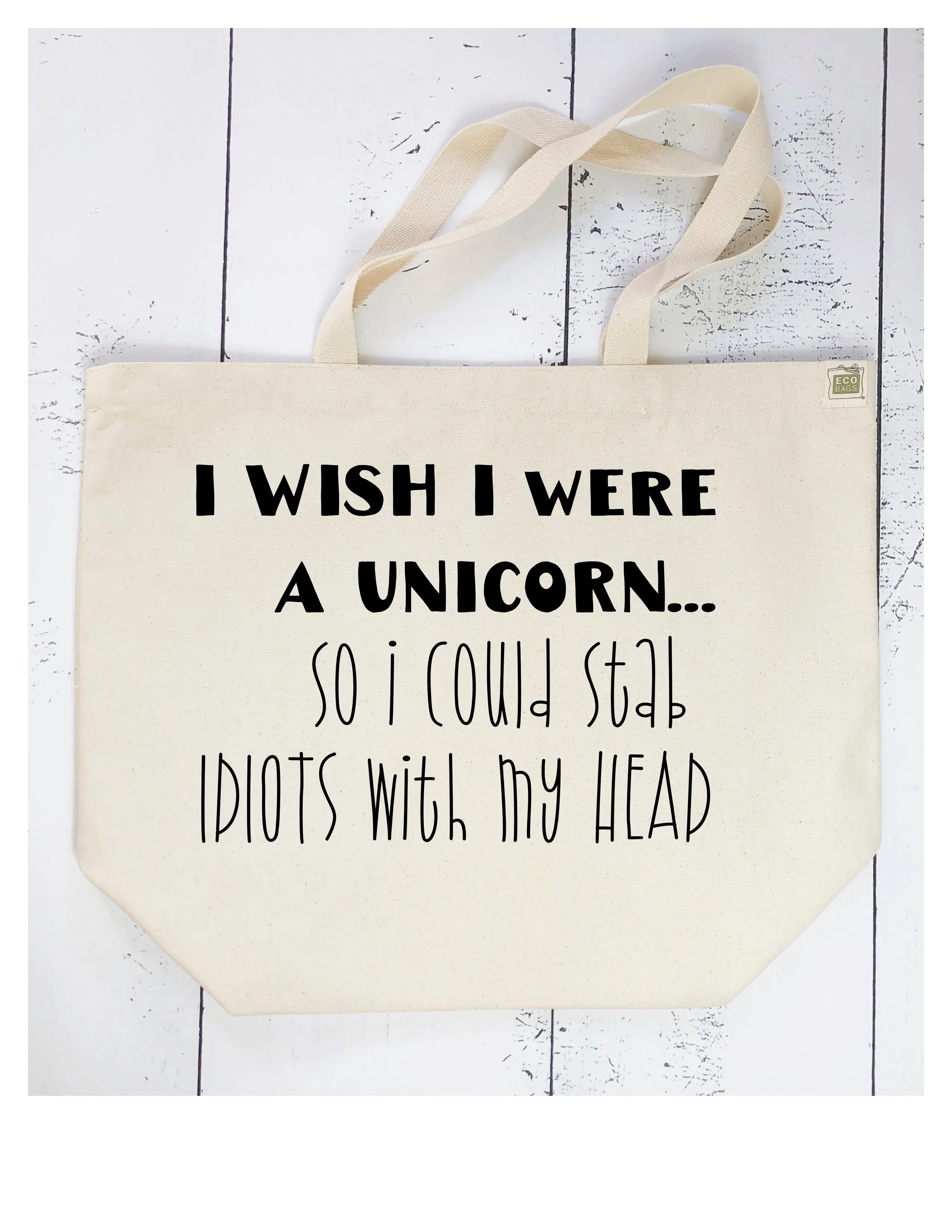 i wish i were a unicorn - tote bag