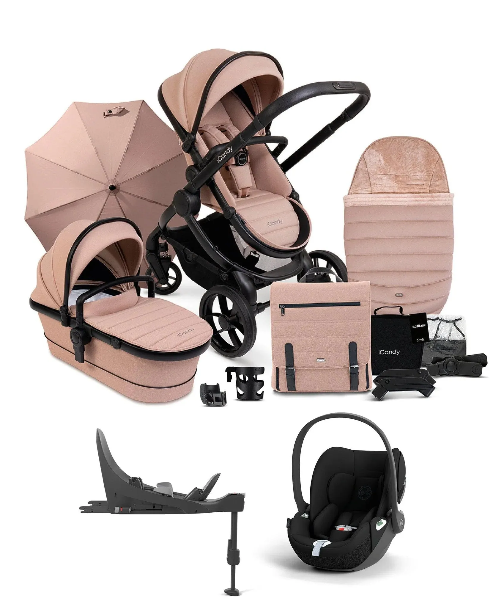 iCandy Peach 7 Complete Pushchair Bundle   Cloud T Car Seat & Base