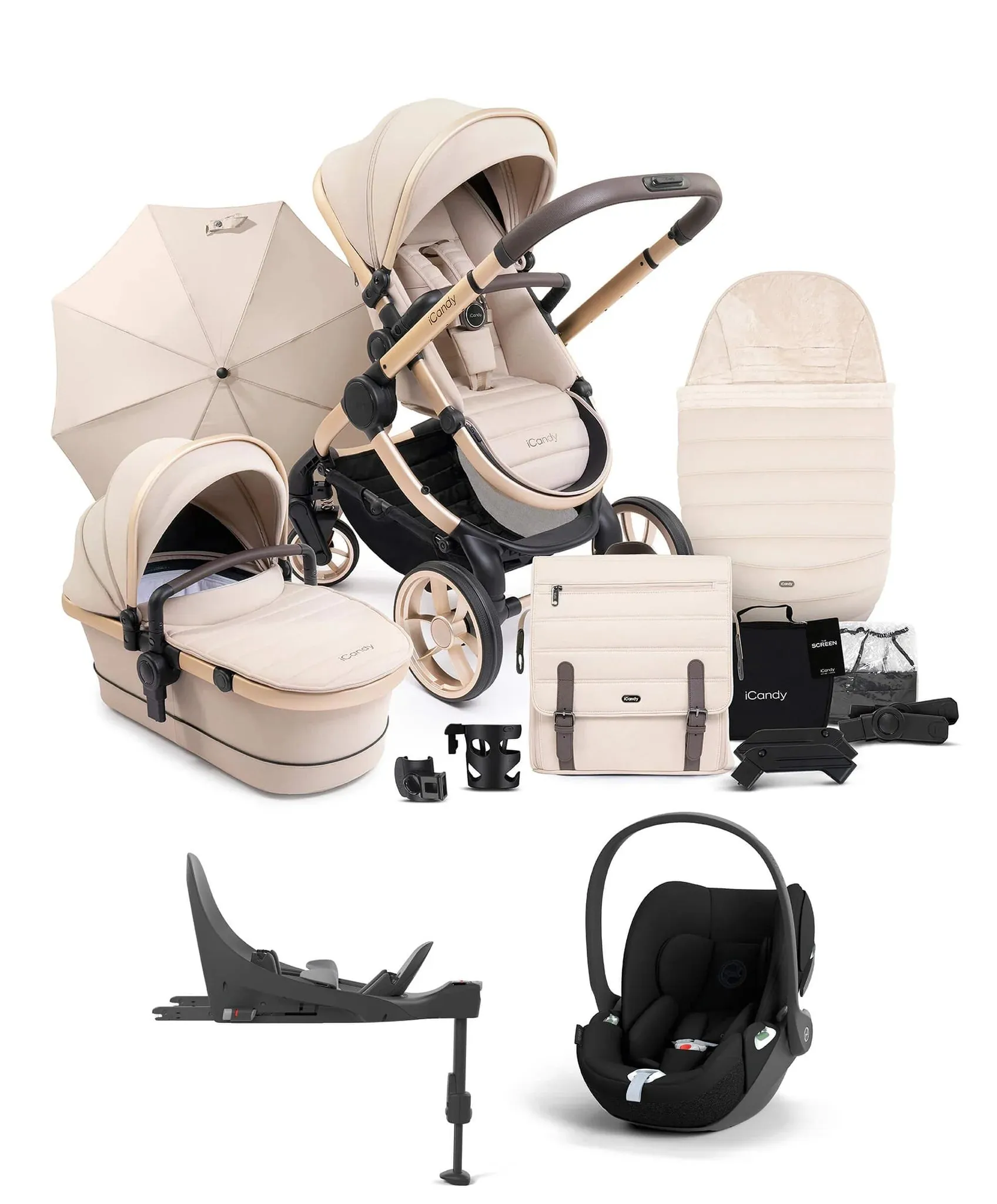 iCandy Peach 7 Complete Pushchair Bundle   Cloud T Car Seat & Base