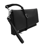 ILI 6696 BLACK FOLD OVER CLUTCH INTERNATIONAL LEATHER INDUSTRIES