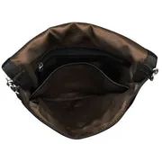 ILI 6696 BLACK FOLD OVER CLUTCH INTERNATIONAL LEATHER INDUSTRIES
