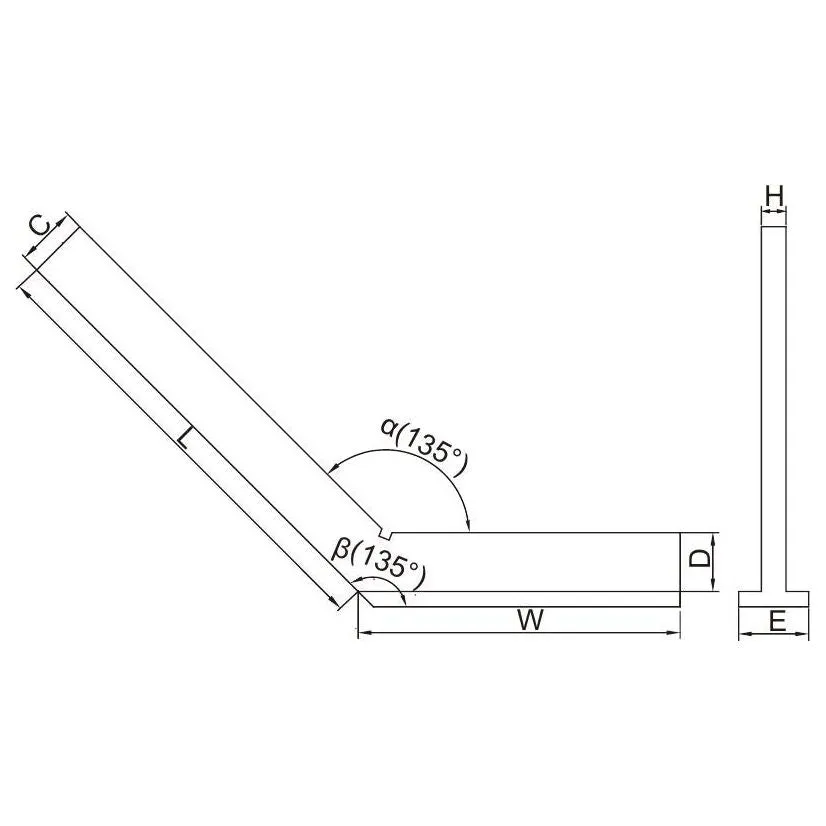 Insize Range 135° Square 200 X 130 Series 4754-3200