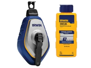 Irwin Strait-Line Hpp Chalk Reel Set 30M & Blue 113G Chalk