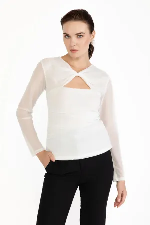 Isle White Mesh Edwina Top