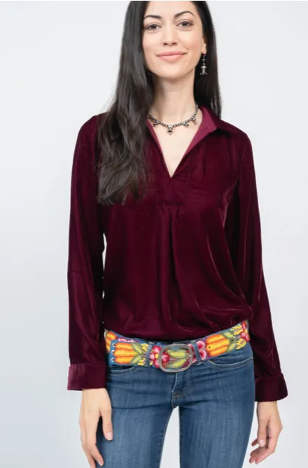 Ivy Jane V-Neck Velvet Popover