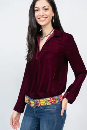 Ivy Jane V-Neck Velvet Popover