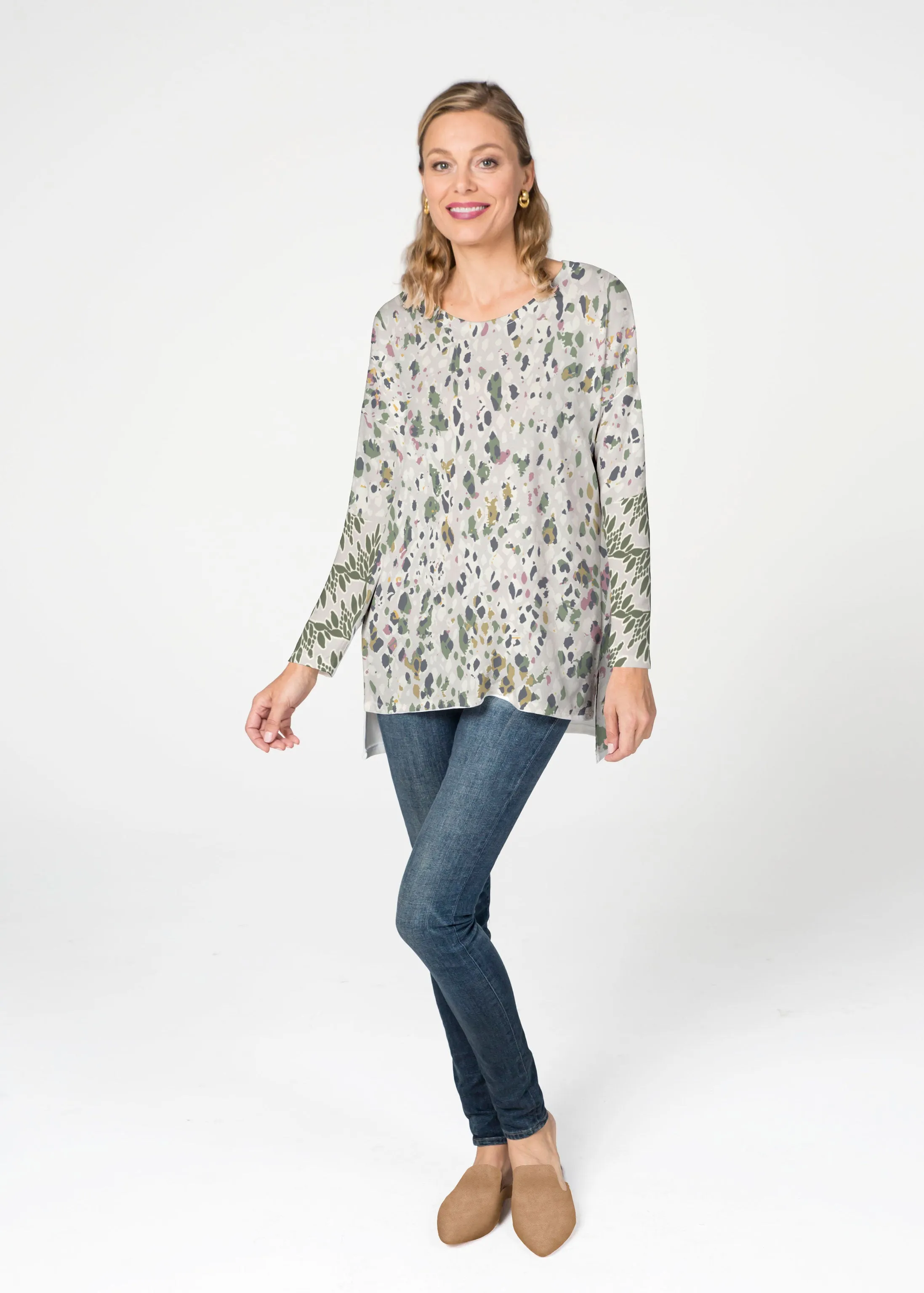 Jazzy Spots (8055) ~ Slouchy Butterknit Top
