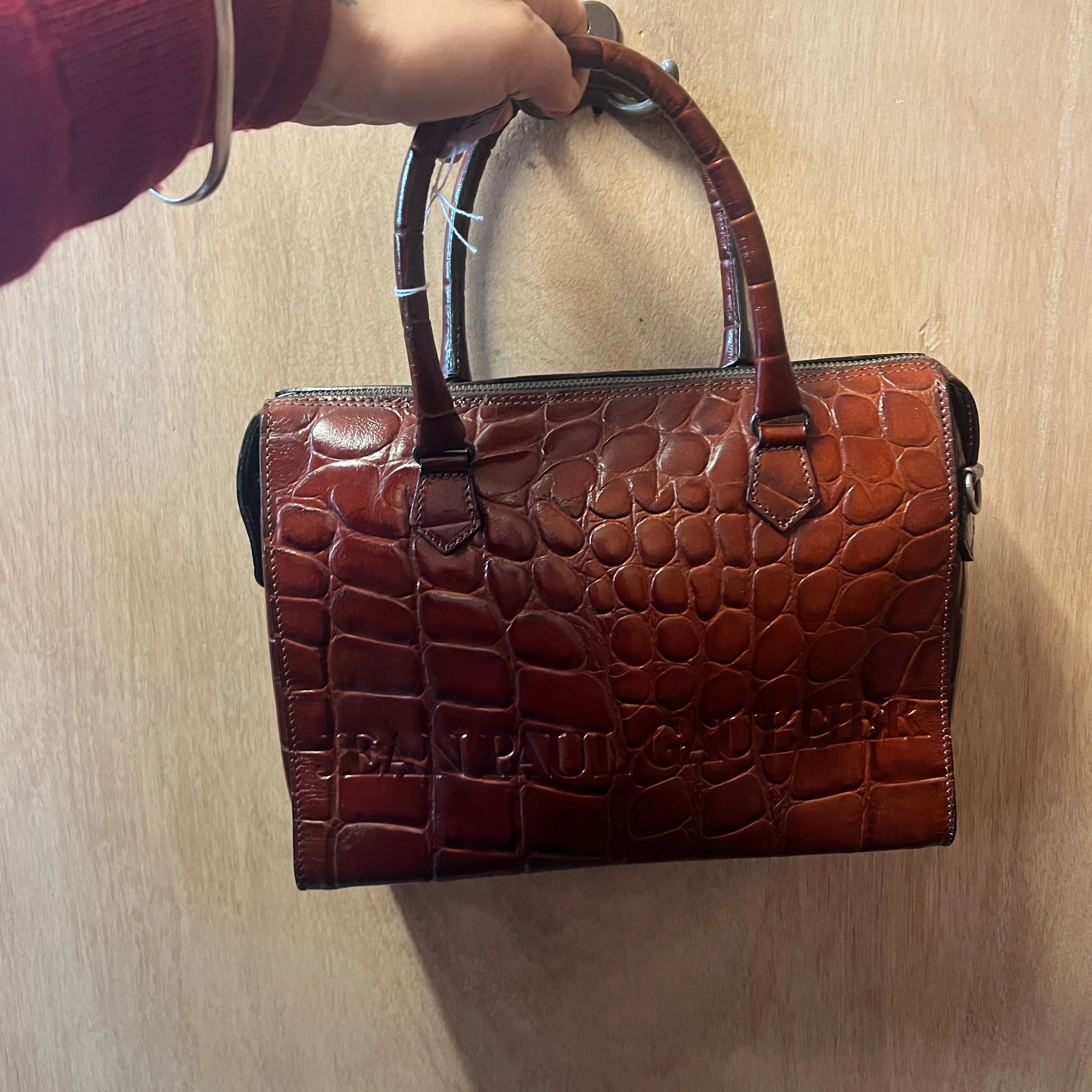 JEAN PAUL GAULTIER 1990's crocodile print leather handbag