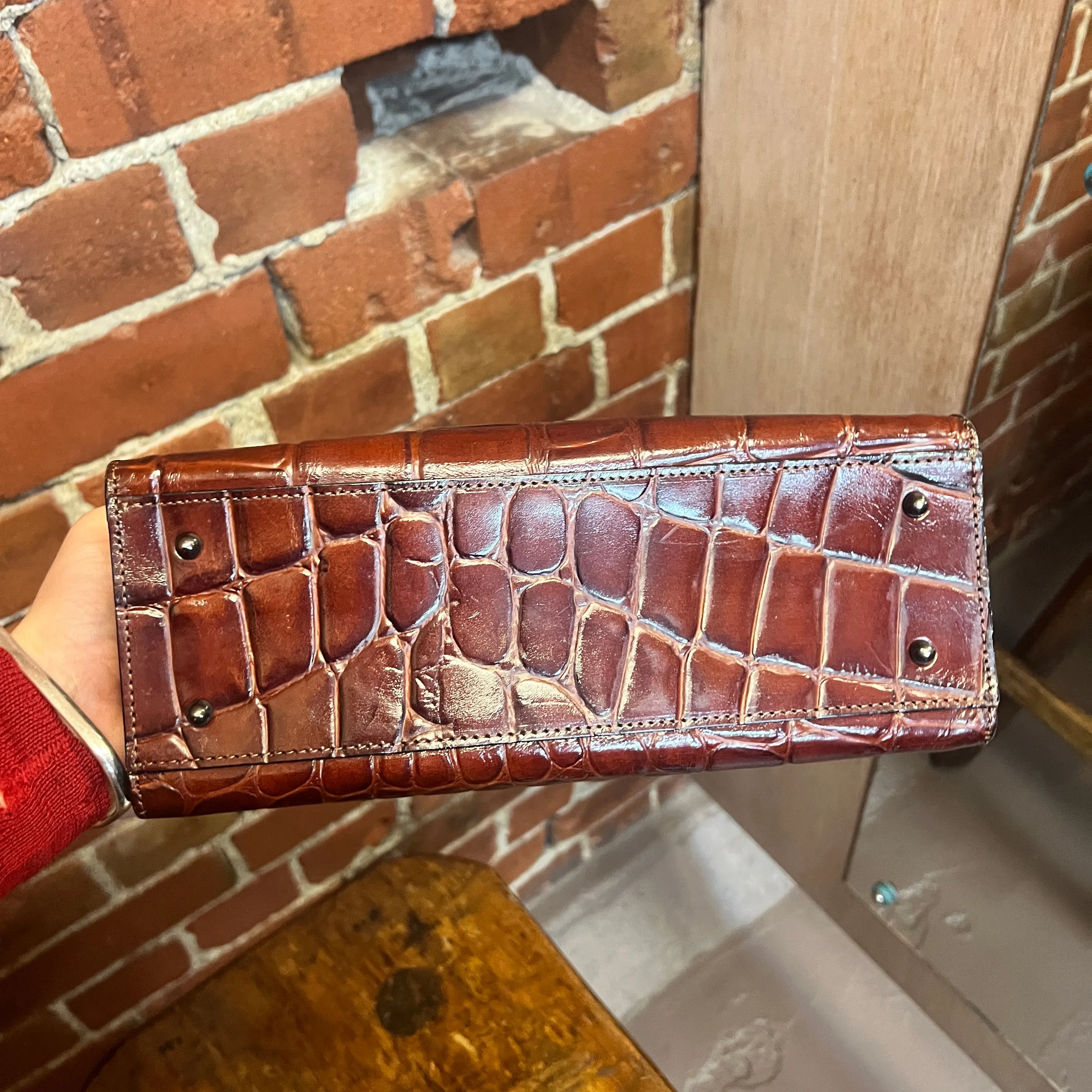 JEAN PAUL GAULTIER 1990's crocodile print leather handbag