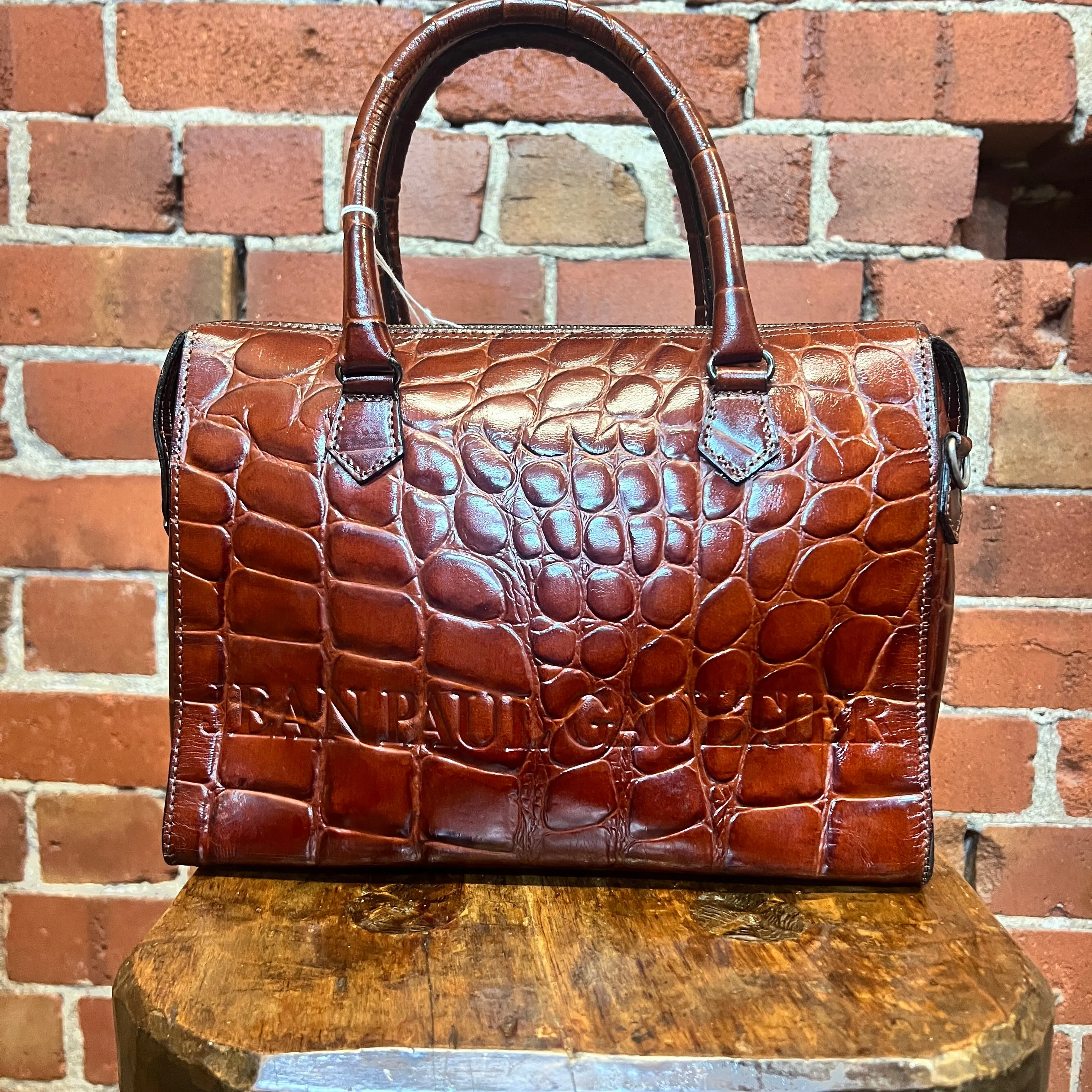 JEAN PAUL GAULTIER 1990's crocodile print leather handbag