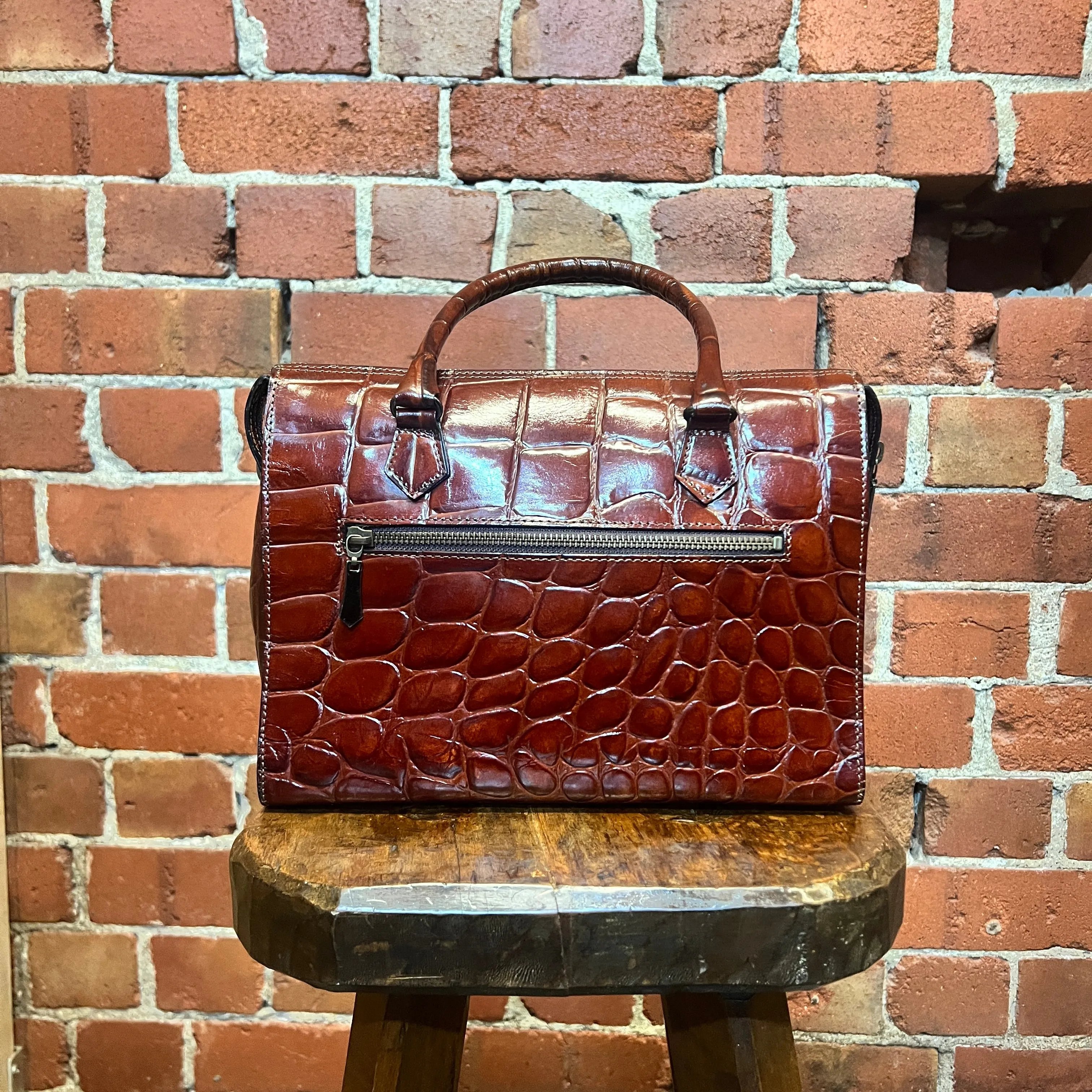 JEAN PAUL GAULTIER 1990's crocodile print leather handbag