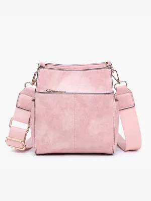 Jeanne Square Bucket Bag w/ Guitar Strap: Mauve
