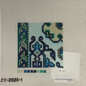 *Jeni Sandberg JS202B Holbein 4 inch Square Coaster Canvas- Blue