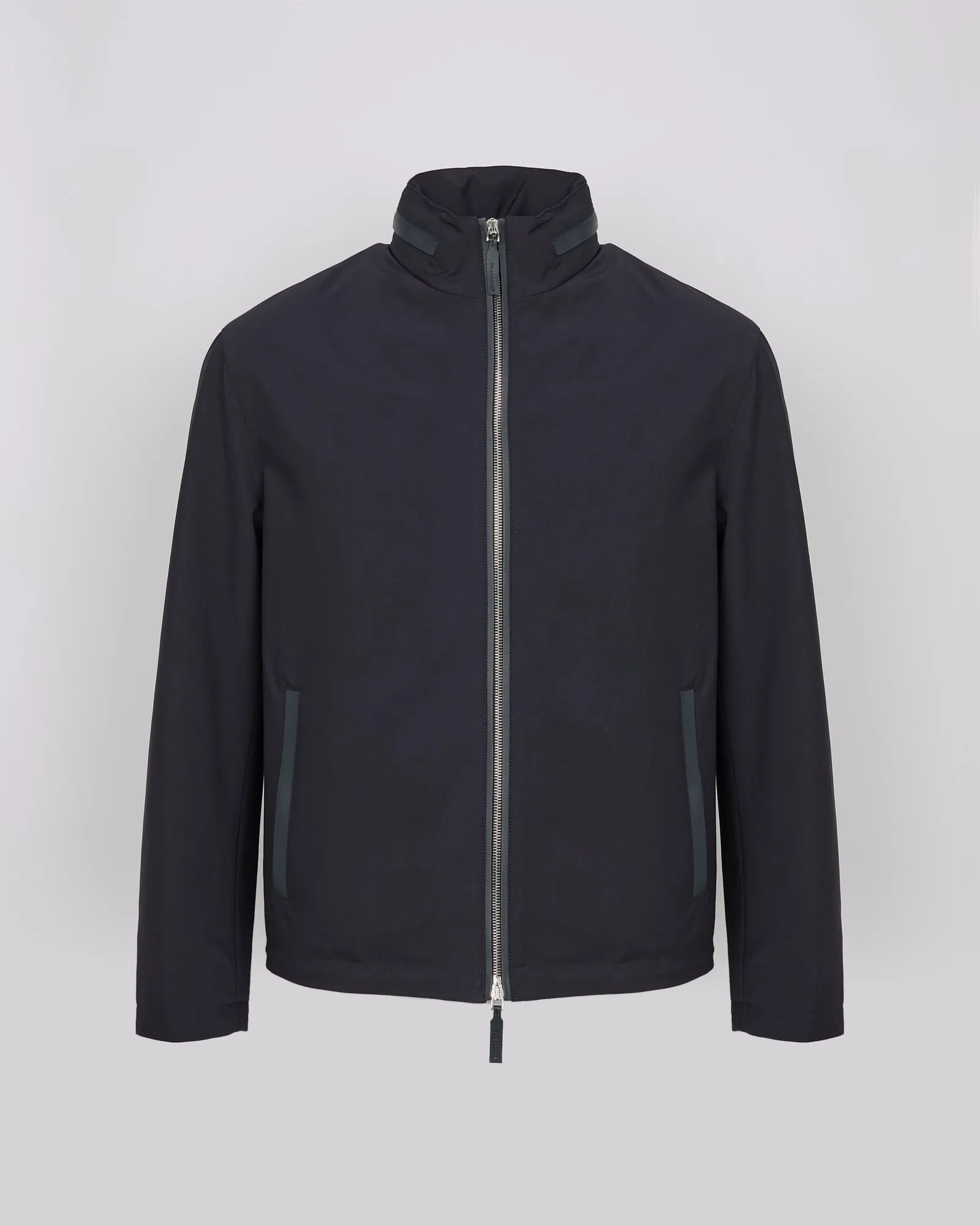 Jersey jacket with leather details