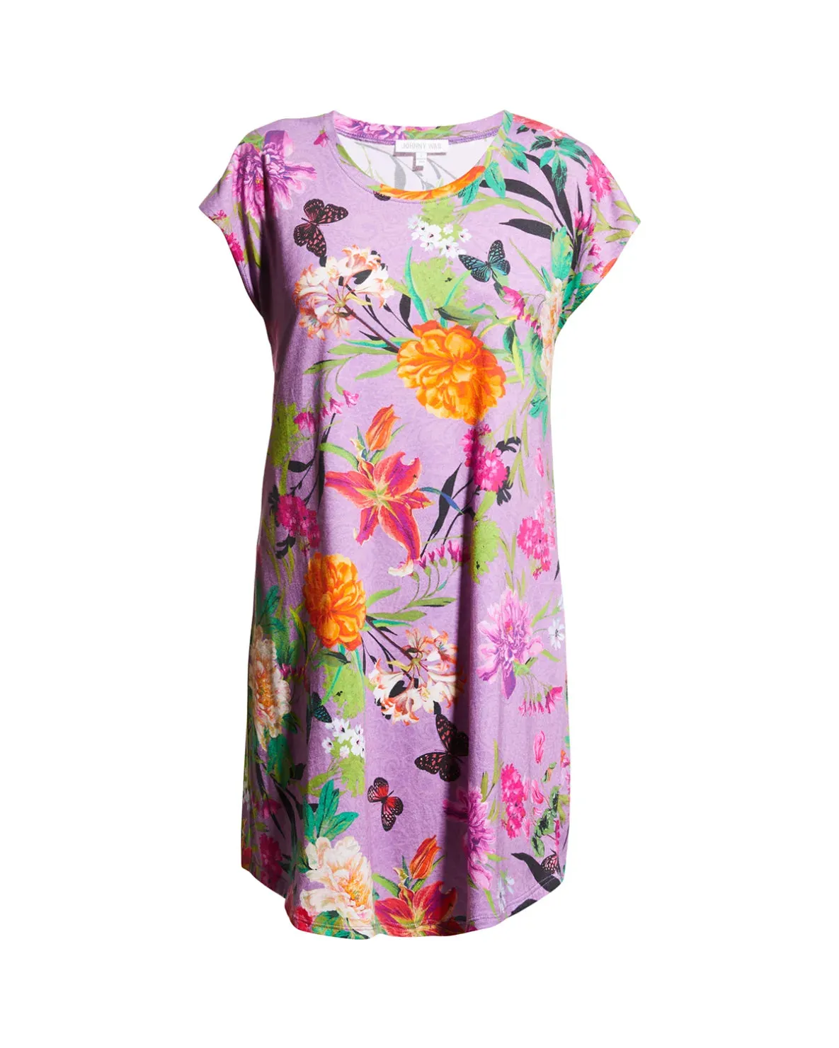 Johnny Was Goza Floral Cap Sleeve Sleep Dress Flower Butterfly Home Pink Small NEW