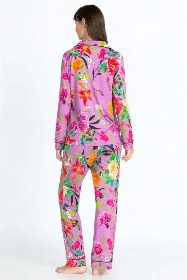 Johnny Was Goza Floral Cap Sleeve Sleep Dress Flower Butterfly Home Pink Small NEW