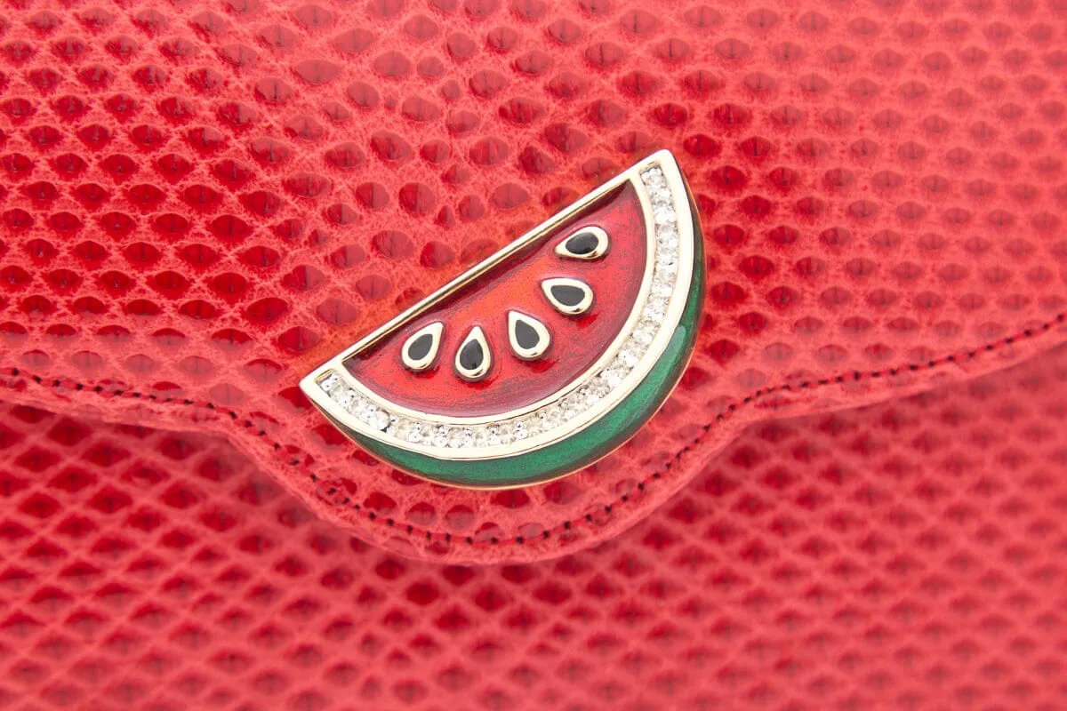 Judith Leiber Red Watermelon Detail Clutch NWT