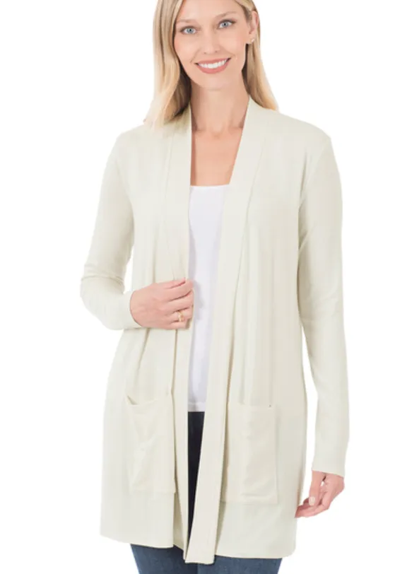 Kaprice Slouchy Pocket Cardigan | Bone