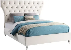 Kira Cream Velvet Queen Bed