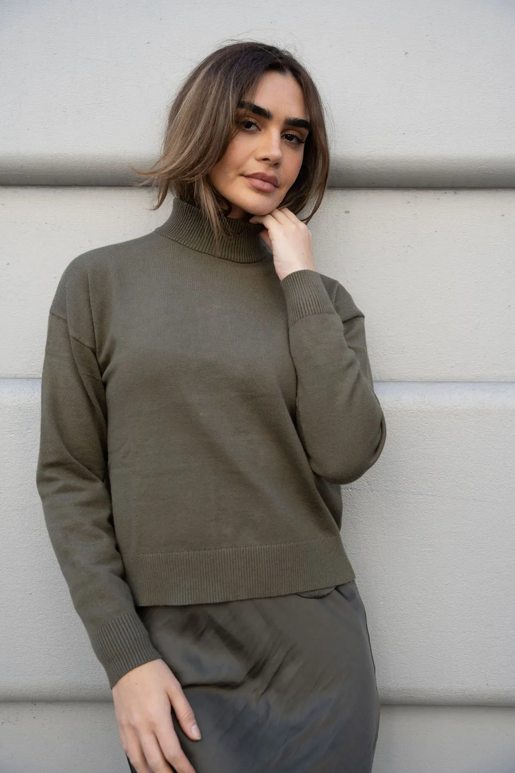 Knit Mockneck Boxy Top