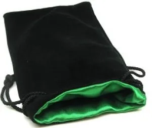 Koplow  DICE BAG - SATIN-LINED: LARGE BLACK/GREEN